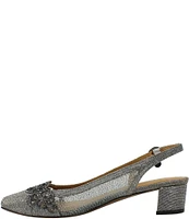 J. Renee Faleece Glitter Mesh Slingback Pumps