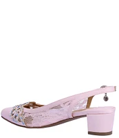 J. Renee Faleece Lace And Satin Slingback Block Heel Pumps