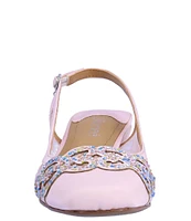 J. Renee Faleece Lace And Satin Slingback Block Heel Pumps