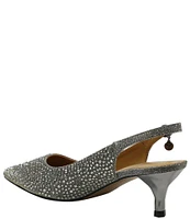 J. Renee Ferryanne Rhinestone Glitter Fabric Slingback Pumps