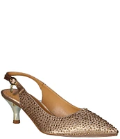 J. Renee Ferryanne Rhinestone Satin Slingback Pumps