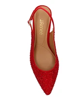 J. Renee Ferryanne Rhinestone Satin Slingback Pumps