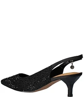 J. Renee Ferryanne Rhinestone Satin Slingback Pumps