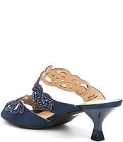 J. Renee Francie Satin Rhinestone Embellished Slide Sandals