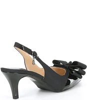 J. Renee Gabino Patent Bow Slingback Pumps