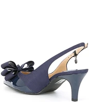 J. Renee Gabino Patent Bow Slingback Pumps