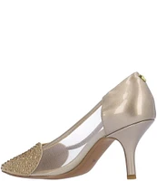 J. Renee Coopid Patent Mesh Rhinestone Heart Pumps