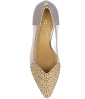 J. Renee Coopid Patent Mesh Rhinestone Heart Pumps