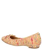 J. Renee Hirabelle Confetti Cork Square Toe Bow Flats