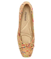 J. Renee Hirabelle Confetti Cork Square Toe Bow Flats