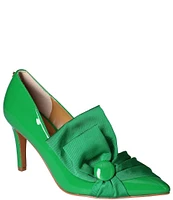 J. Renee Hirisha Patent Grosgrain Ornament Bow Detail Pumps