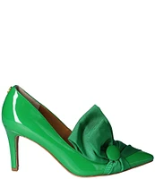 J. Renee Hirisha Patent Grosgrain Ornament Bow Detail Pumps