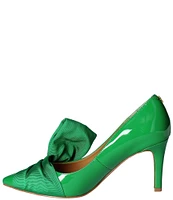 J. Renee Hirisha Patent Grosgrain Ornament Bow Detail Pumps