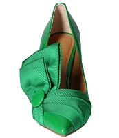 J. Renee Hirisha Patent Grosgrain Ornament Bow Detail Pumps