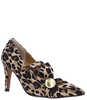 J. Renee Hirisha Satin Leopard Bow Detail Dress Pumps