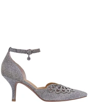 J. Renee Isabetta Fabric Rhinestone Butterfly Ankle Strap Pumps