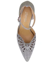 J. Renee Isabetta Fabric Rhinestone Butterfly Ankle Strap Pumps