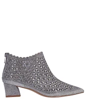 J. Renee Jacinta Glitter Fabric Rhinestone Embellished Ankle Booties