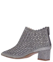 J. Renee Jacinta Glitter Fabric Rhinestone Embellished Ankle Booties