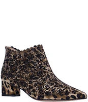 J. Renee Jacinta Leopard Rhinestone Embellished Ankle Booties