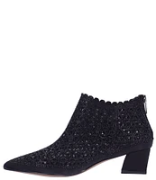 J. Renee Jacinta Satin Rhinestone Embellished Ankle Booties