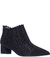 J. Renee Jacinta Satin Rhinestone Embellished Ankle Booties