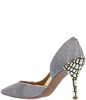 J. Renee Jeanine Glitter Fabric D'Orsay Pumps