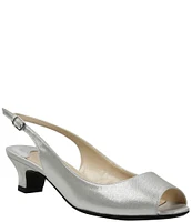 J. Renee Jenvey Metallic Slingback Peep Toe Dress Sandals