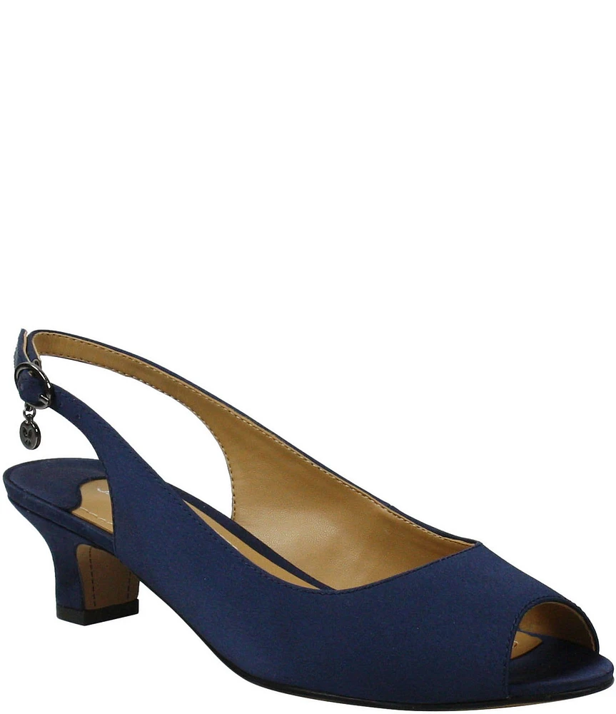 J. Renee Jenvey Satin Slingback Peep Toe Sandals