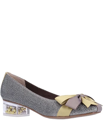 J. Renee Jollee Glitter Fabric Holiday Bow Pumps