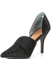 J. Renee Kaleena Satin Rhinestone d'Orsay Pumps