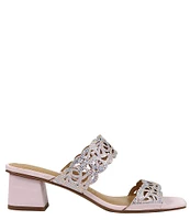 J. Renee Keetan Satin Rhinestone Embellished Dress Slide Sandals