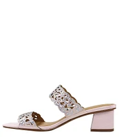 J. Renee Keetan Satin Rhinestone Embellished Dress Slide Sandals