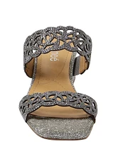 J. Renee Keetana Glitter Fabric Rhinestone Embellished Dress Slides