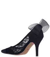 J. Renee Khrystie Floral Mesh Back Bow Pumps