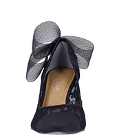 J. Renee Khrystie Floral Mesh Back Bow Pumps