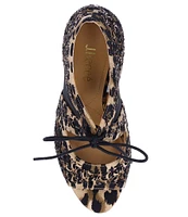 J. Renee Kiandra Leopard Rhinestone Mesh Peep Toe Tie Shooties