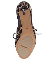 J. Renee Kiandra Leopard Rhinestone Mesh Peep Toe Tie Shooties