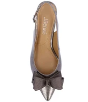 J. Renee Kimma Metallic Patent Bow Slingback Pumps