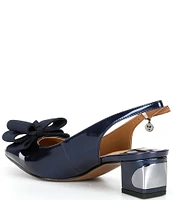 J. Renee Kimma Patent Bow Slingback Pumps