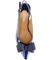 J. Renee Kimma Patent Bow Slingback Pumps