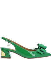 J. Renee Kimma Patent Bow Slingback Pumps