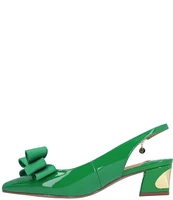 J. Renee Kimma Patent Bow Slingback Pumps