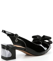 J. Renee Kimma Patent Bow Slingback Pumps