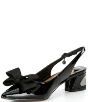 J. Renee Kimma Patent Bow Slingback Pumps