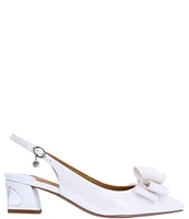 J. Renee Kimma Patent Bow Slingback Pumps