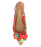 J. Renee Kimma Print Bow Slingback Pumps