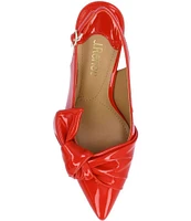 J. Renee Lenore Patent Slingback Bow Pumps