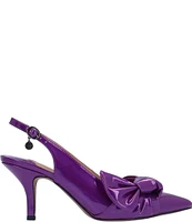 J. Renee Lenore Patent Slingback Bow Pumps