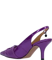 J. Renee Lenore Patent Slingback Bow Pumps